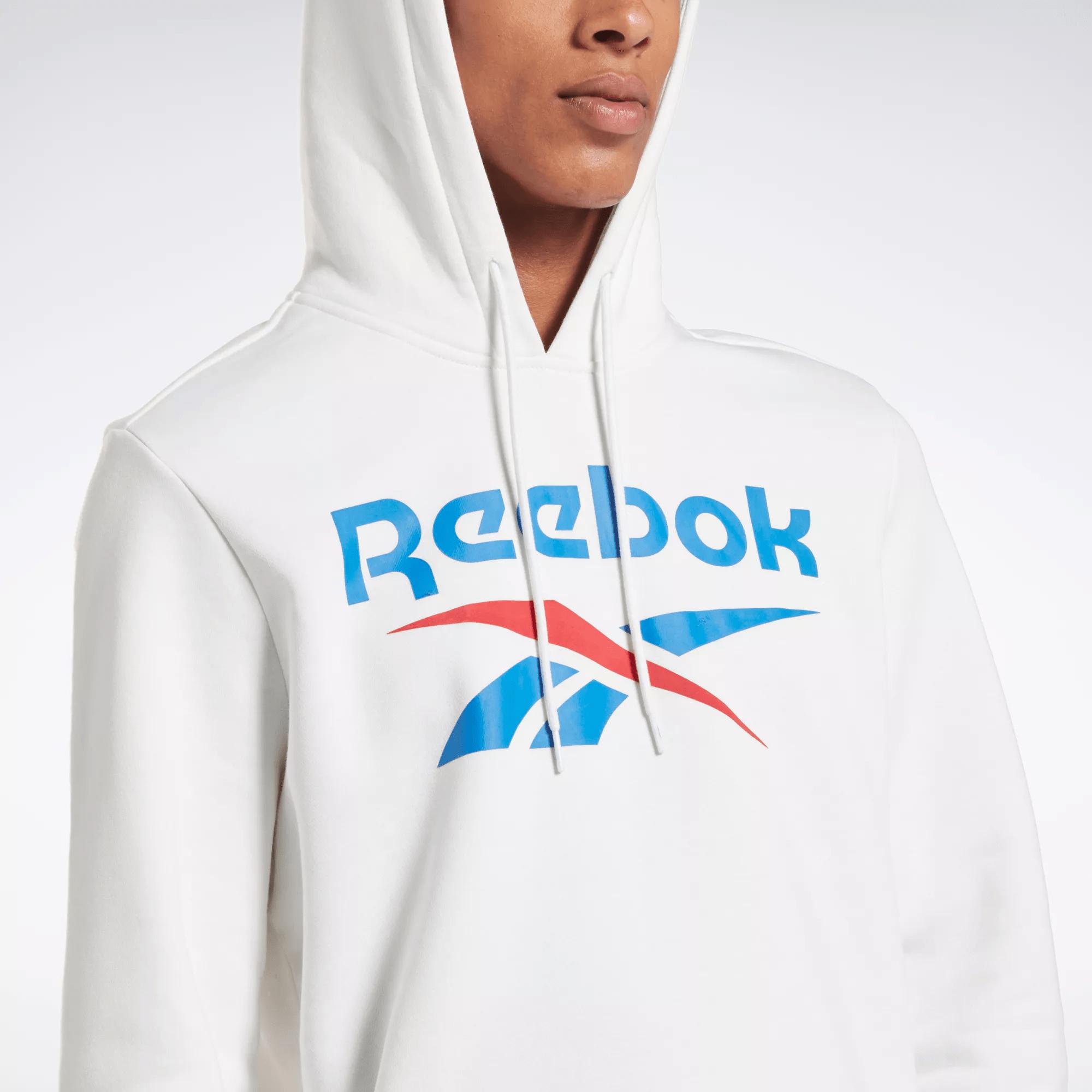 Men's Reebok Identity Fleece Stacked Logo Pullover Hoodie Male Product Image