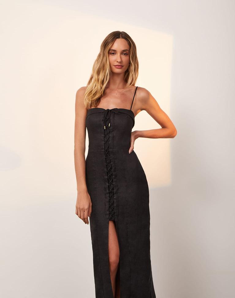 Rubia Midi Dress - Black Product Image