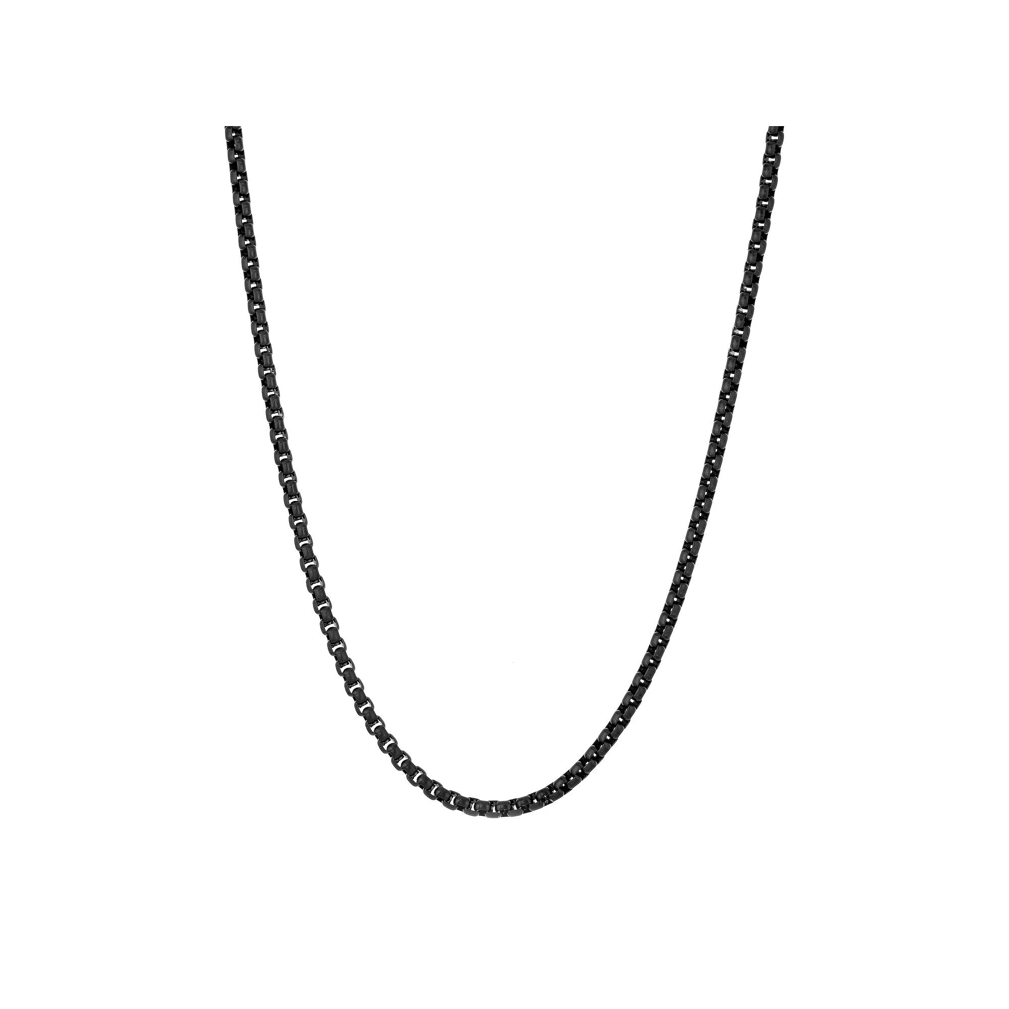 Men's LYNX Stainless Steel 4mm Round Box Chain Necklace,  Product Image