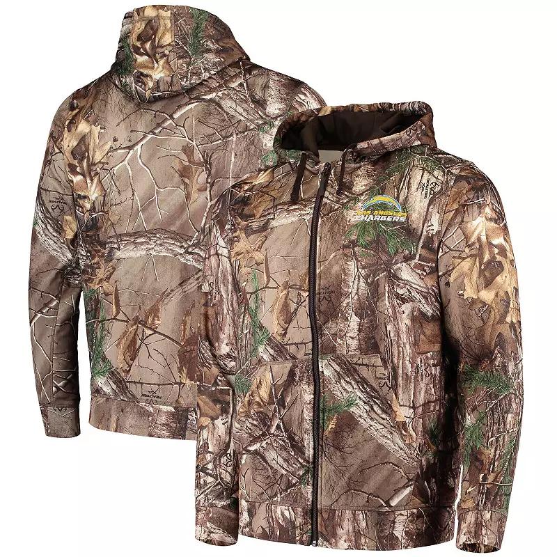 Men's Dunbrooke Realtree Camo Los Angeles Chargers Trophy Tech Fleece Full-Zip Hoodie, Size: Small, Green Product Image