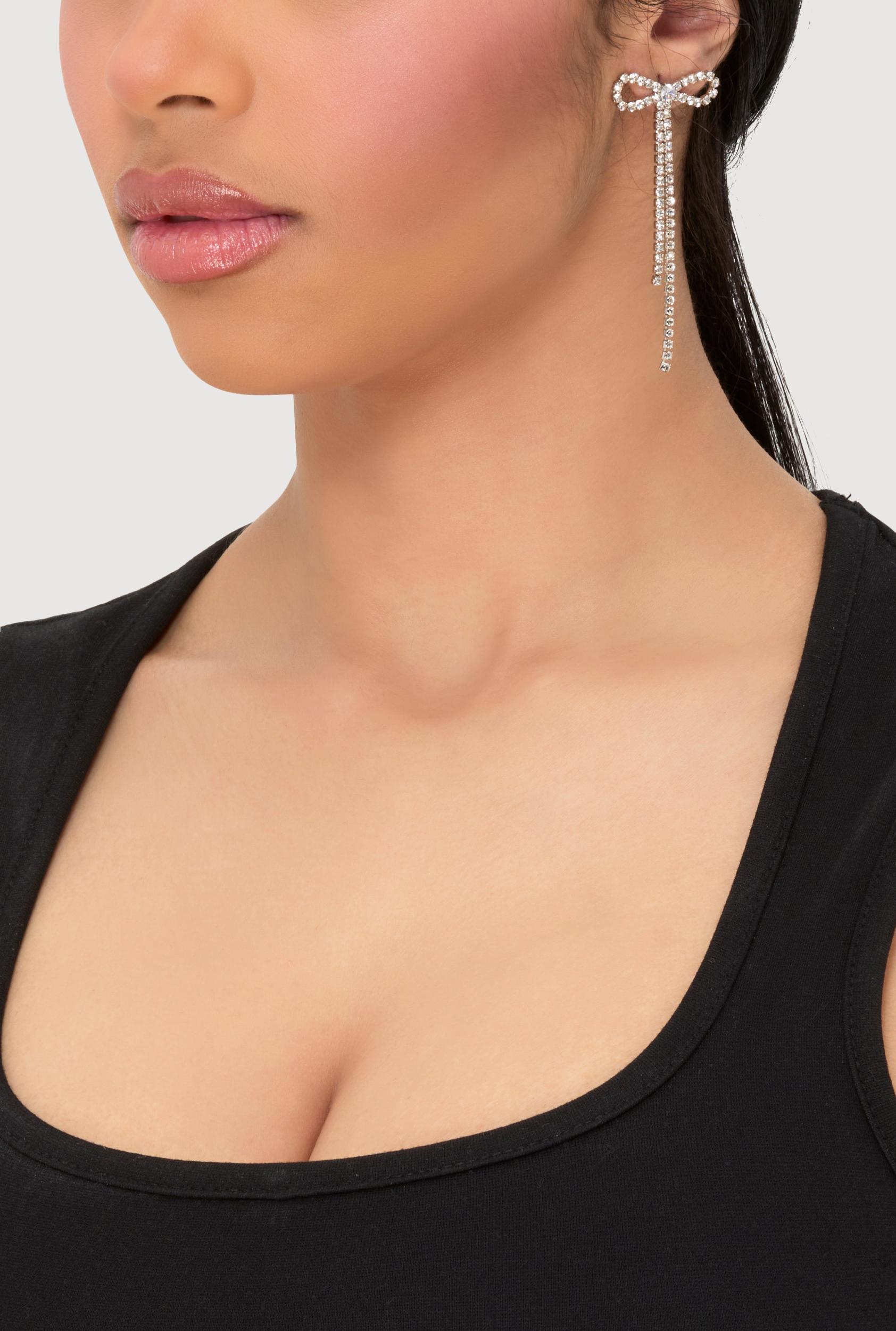 Bow Drop and Hoop Earrings Set of 3 Unisex Product Image