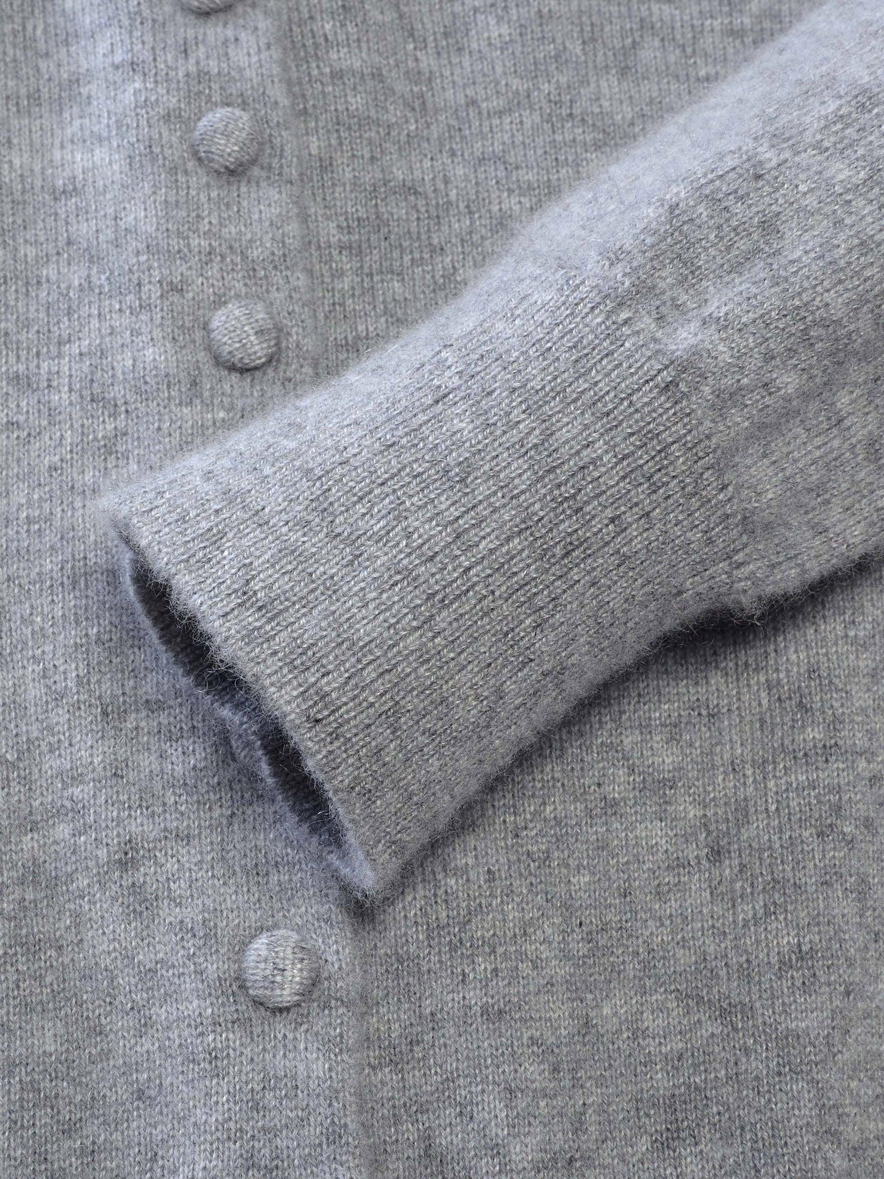 100% Cashmere Folded Collar Women Cardigan Product Image