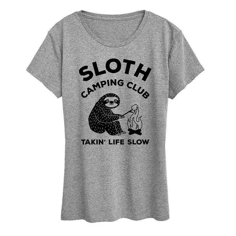 Women's Sloth Camping Club Graphic Tee,  Product Image