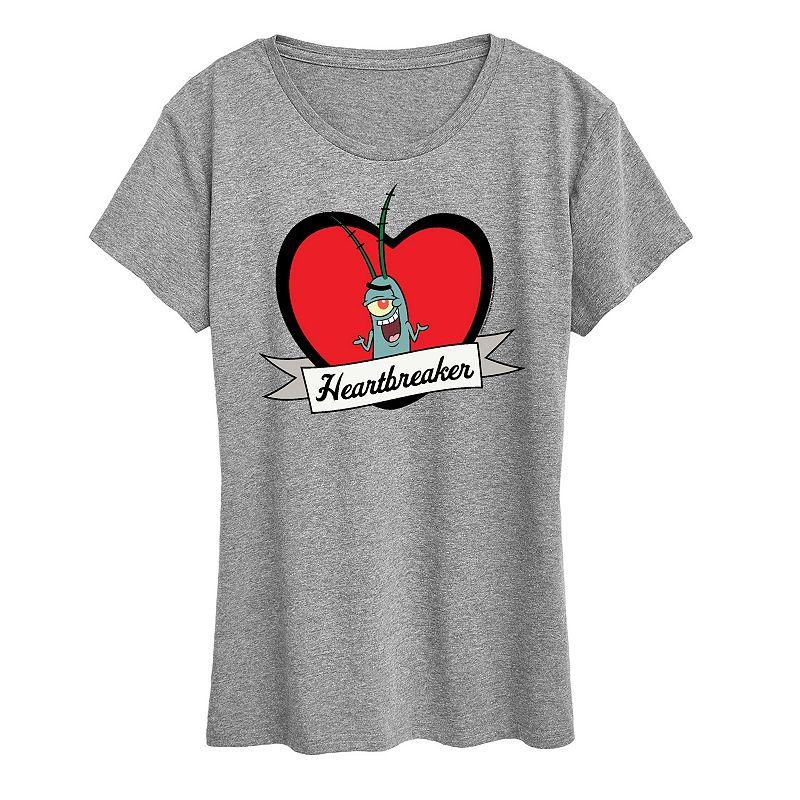 Women's Spongebob Squarepants Plankton Heartbreaker Graphic Tee,  Product Image