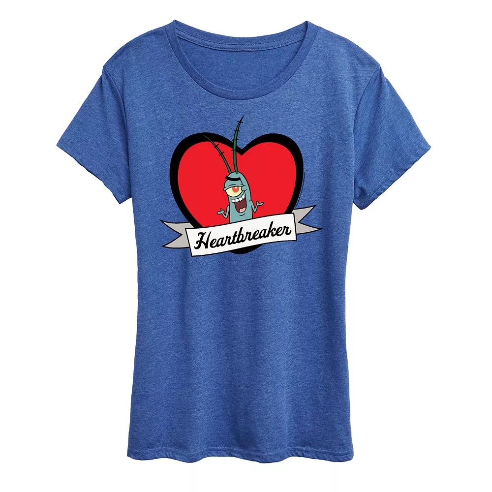 Women's Spongebob Squarepants Plankton Heartbreaker Graphic Tee,  Product Image