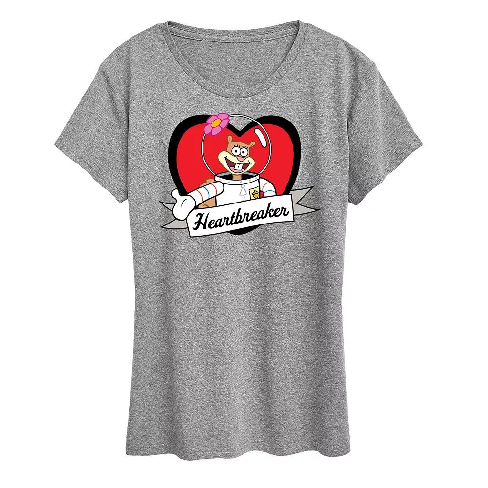 Women's Spongebob Squarepants Sandy Heartbreaker Graphic Tee,  Product Image