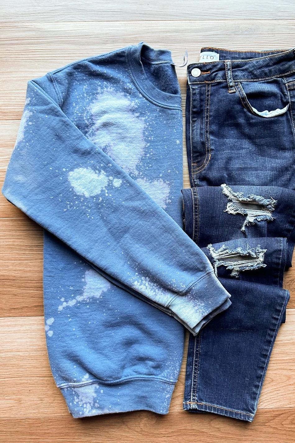 Bleached Indigo Sweatshirt Product Image