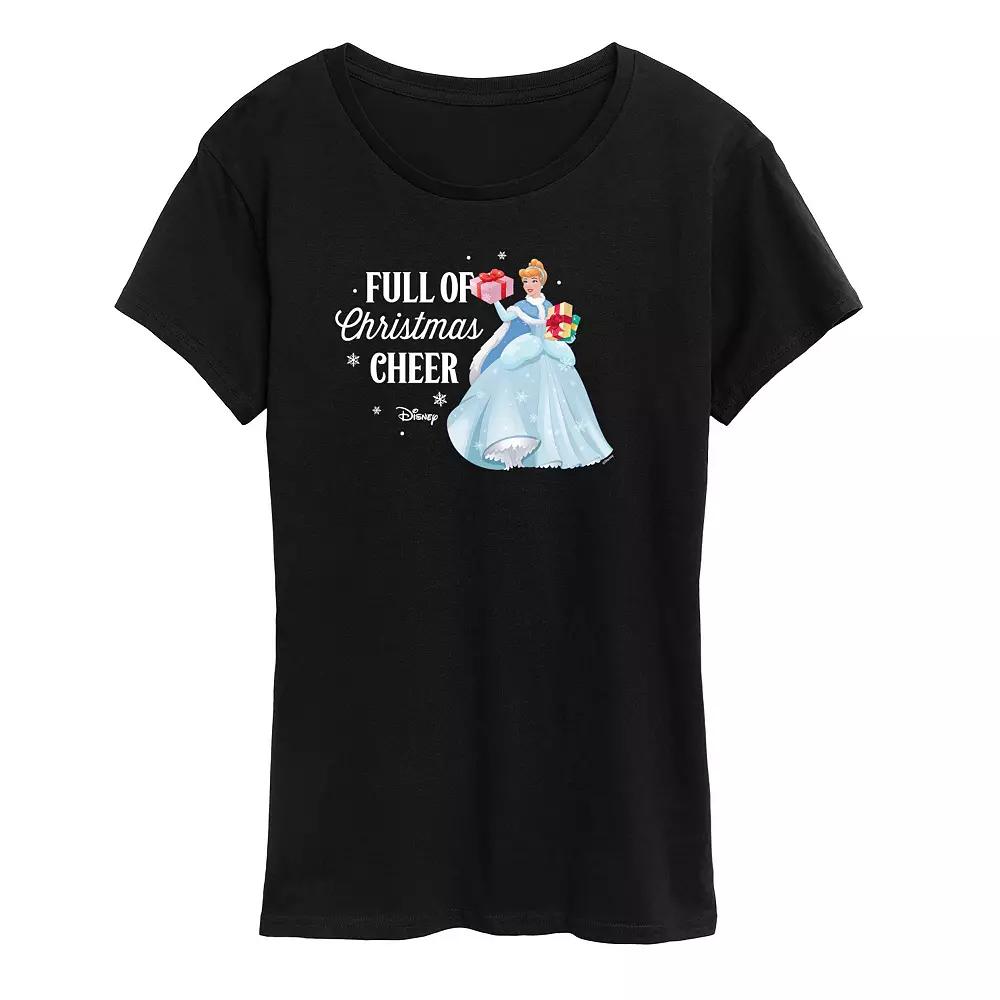 Disney Princess Cinderella Women's "Full Of Christmas Cheer" Graphic Tee, Girl's,  Product Image