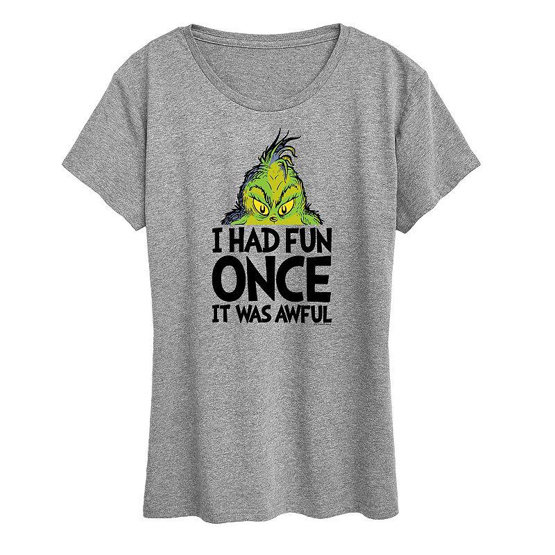 Women's Dr. Seuss The Grinch Had Fun Once Graphic Tee, Girl's,  Product Image