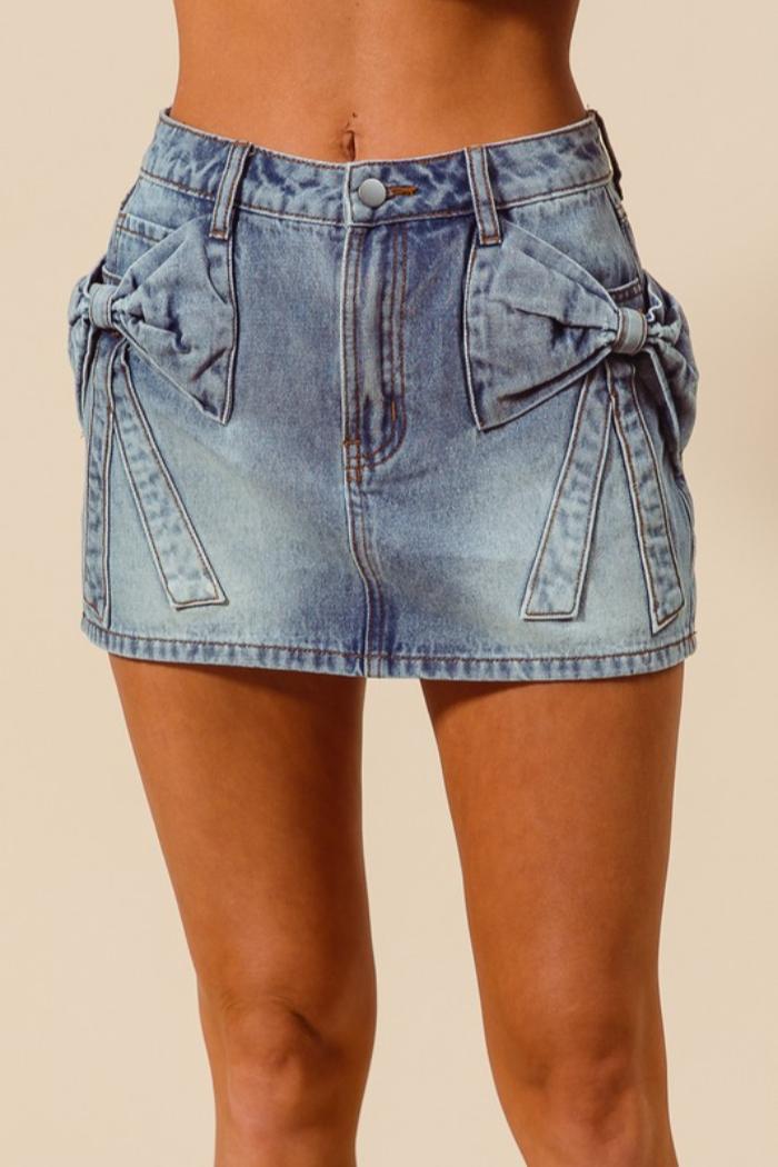Bow Pocket Mini Skirt Product Image