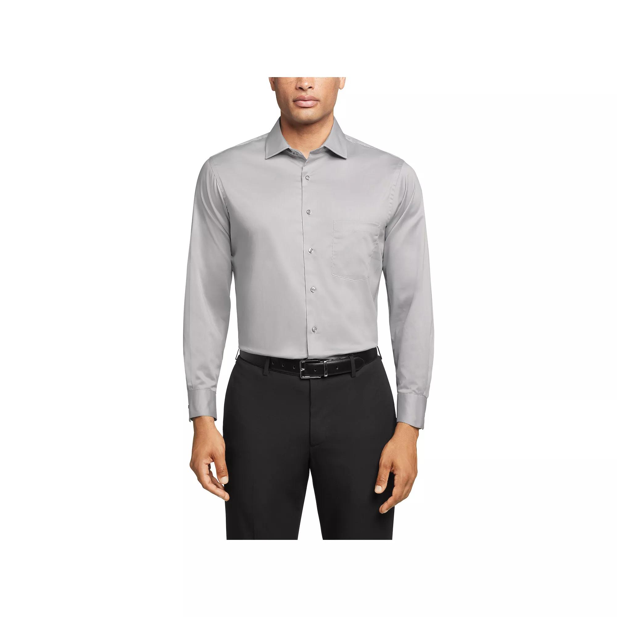 Men's Van Heusen Regular-Fit Ultra Wrinkle Free Dress Shirt, Size: Medium-32/33, Gray Mist Product Image