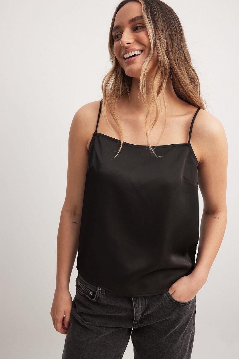 Tie Back Detail Satin Singlet Product Image