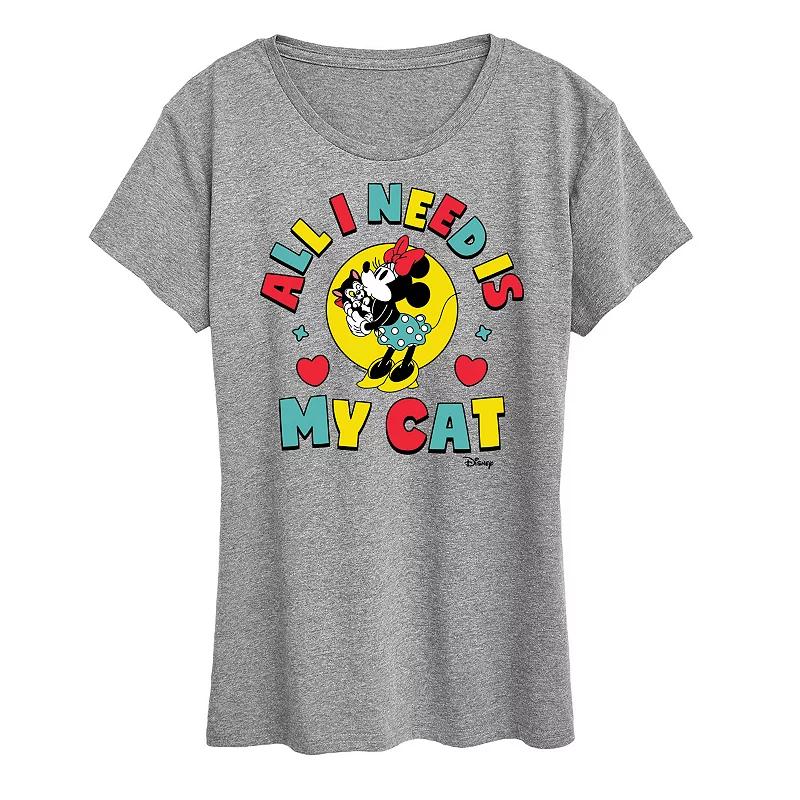 Disney's Minnie Mouse & Figaro Plus All I Need Is My Cat Graphic Tee, Women's,  Product Image