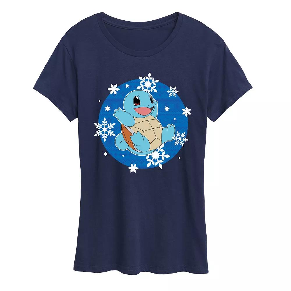 Women's Pokemon Squirtle Snowflake Graphic Tee,  Product Image