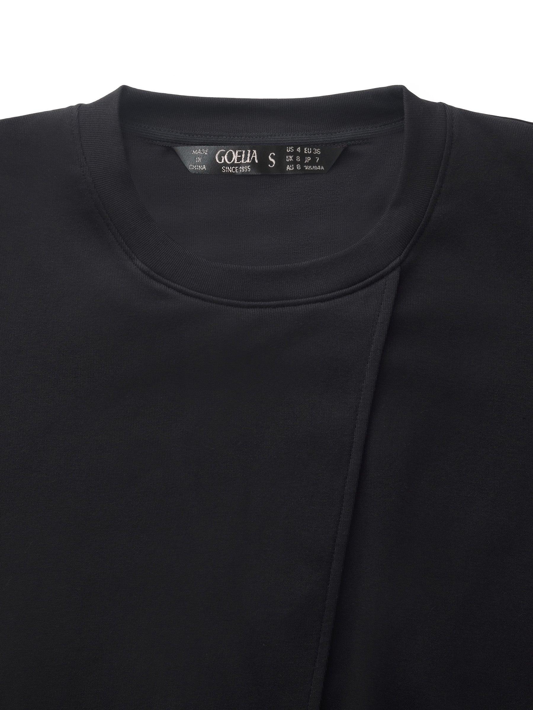 Front Slit Knit Top And Sleeveless Shirt Two-Piece Set Product Image