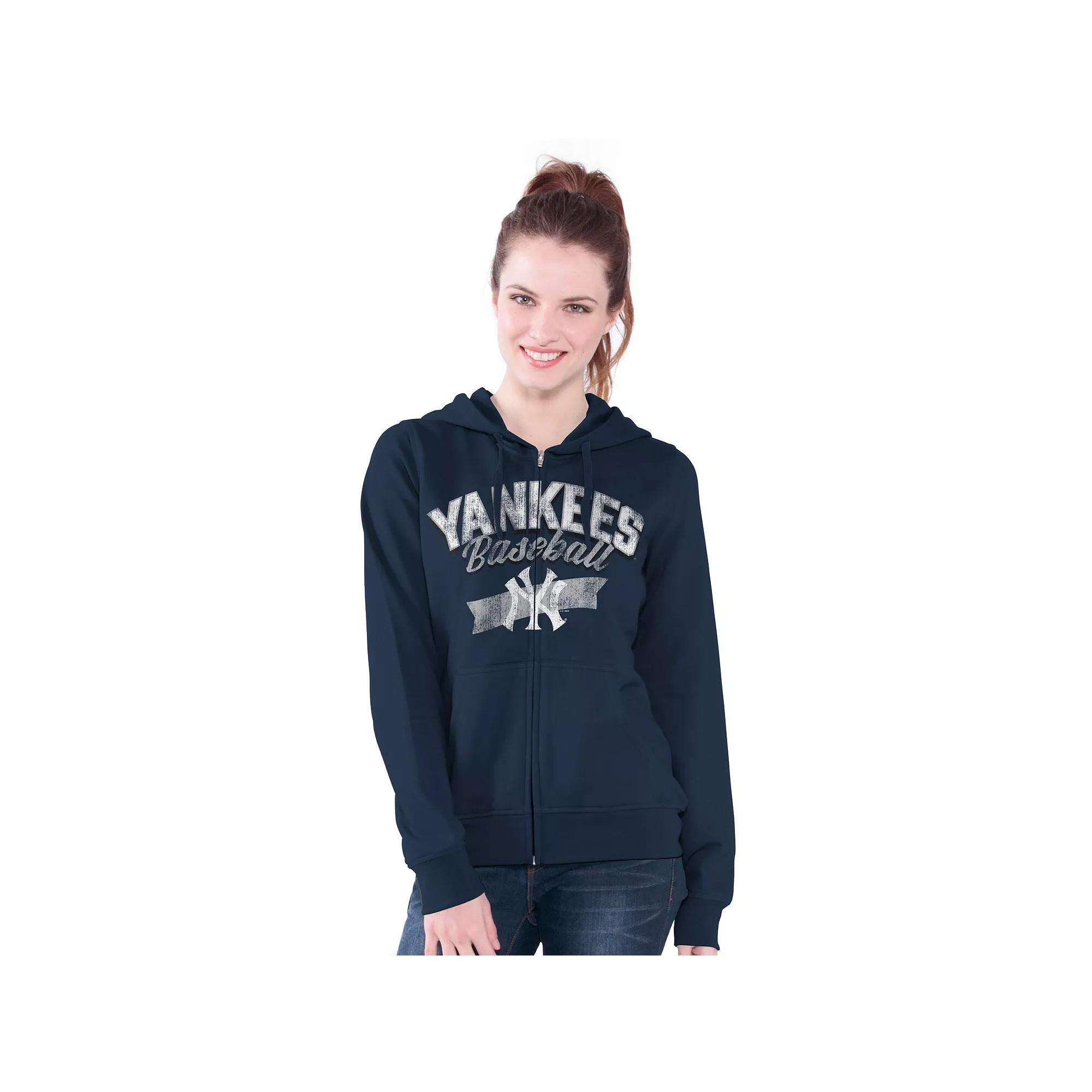 Women's G-III 4Her by Carl Banks  Navy New York Yankees Wild Cat Full-Zip Hoodie, Size: XL, Blue Product Image