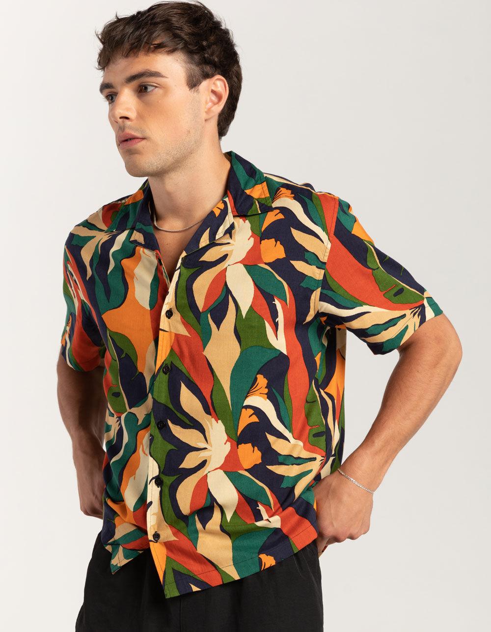 RSQ Mens Tropical Button Up Shirt - MULTI Product Image