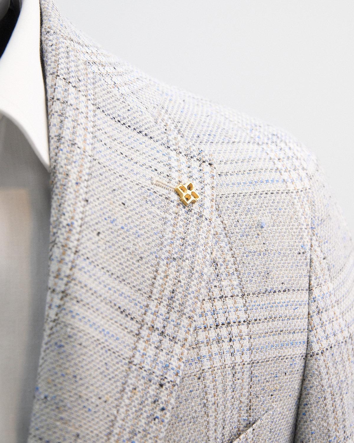 Tagliatore Light Grey Plaid Blazer Product Image