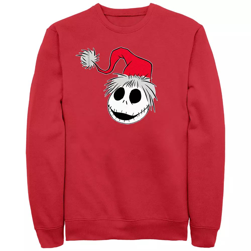 Disney's The Nightmare Before Christmas Jack Skellington Santa Hat Men's Sweatshirt, Size: Small, Red Product Image