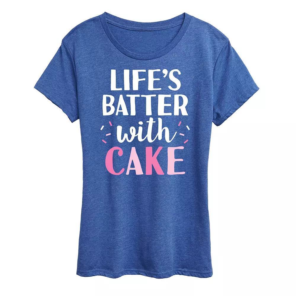 Women's Life's Batter With Cake Graphic Tee,  Product Image