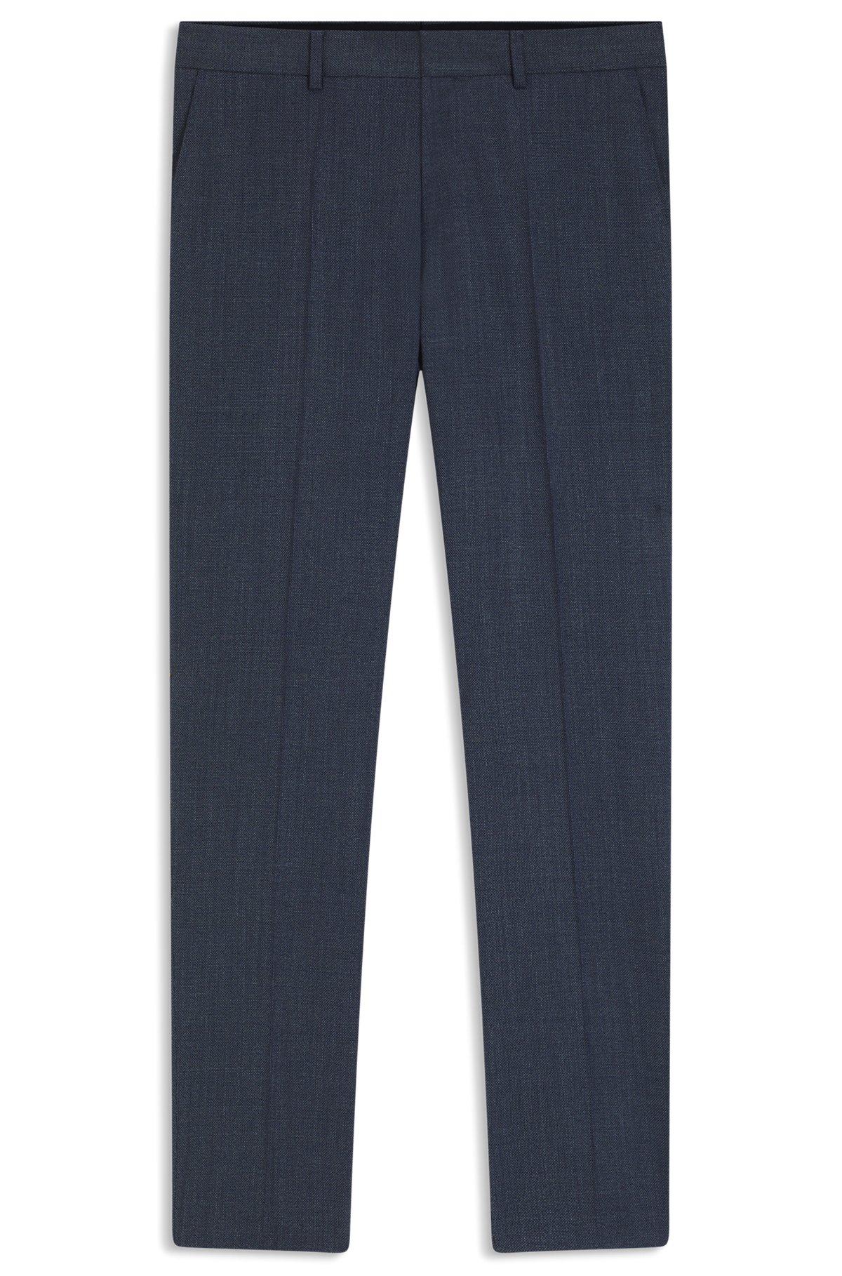 Patterned slim-fit trousers in stretch wool Product Image