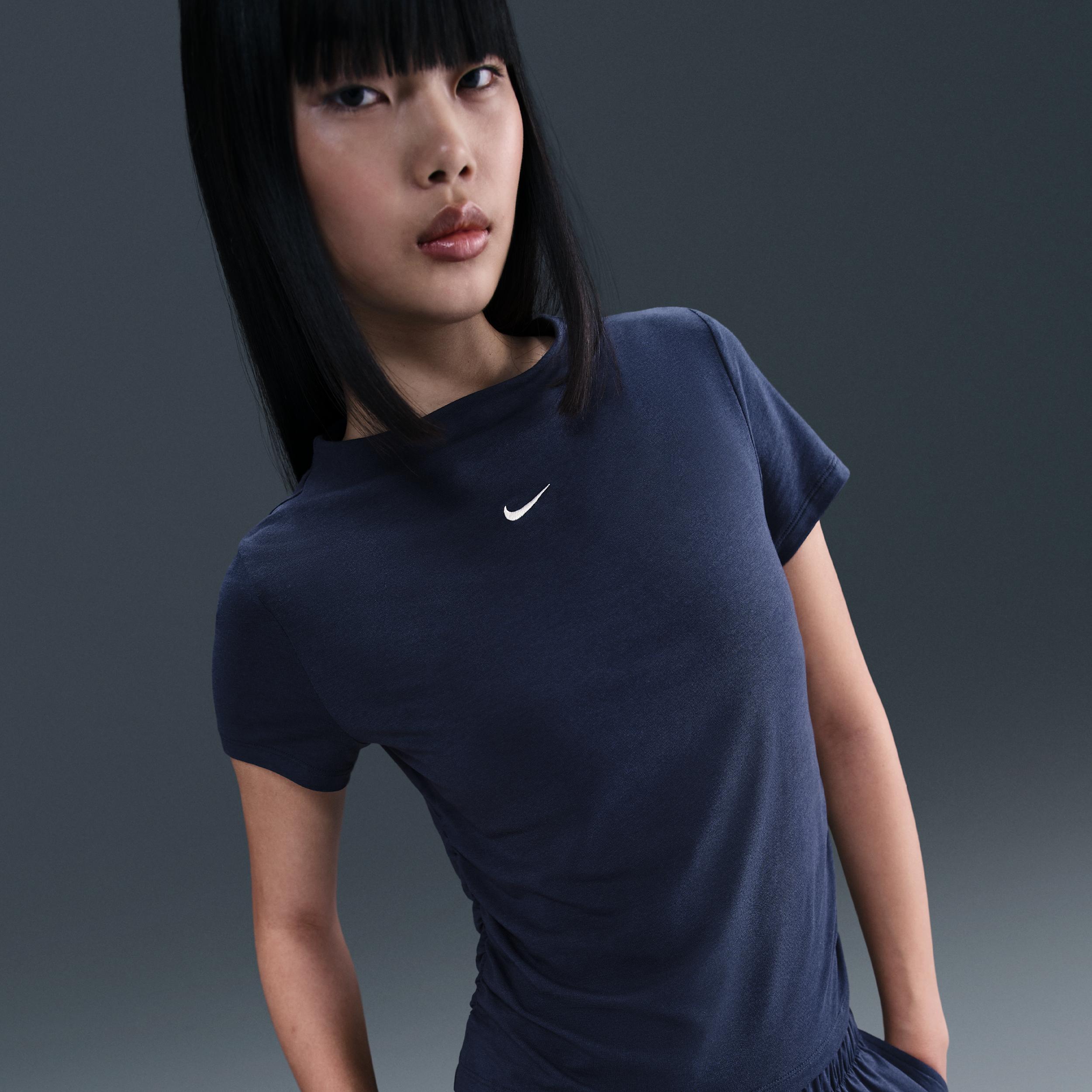 Womens Nike Sportswear Chill Knit Tight Short-Sleeve Mock-Neck Top | HV2401-051 Product Image