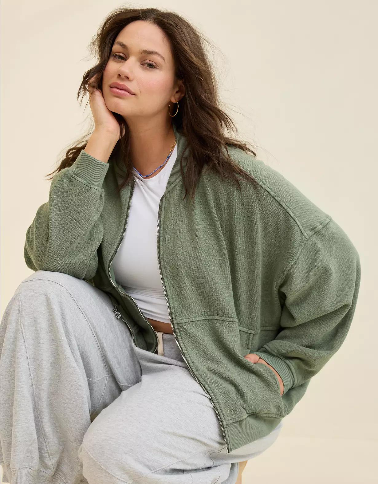 Aerie Full Zip Sweatshirt Women's Product Image