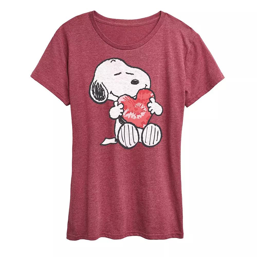 Women's Peanuts Snoopy With Heart Graphic Tee, Girl's,  Product Image