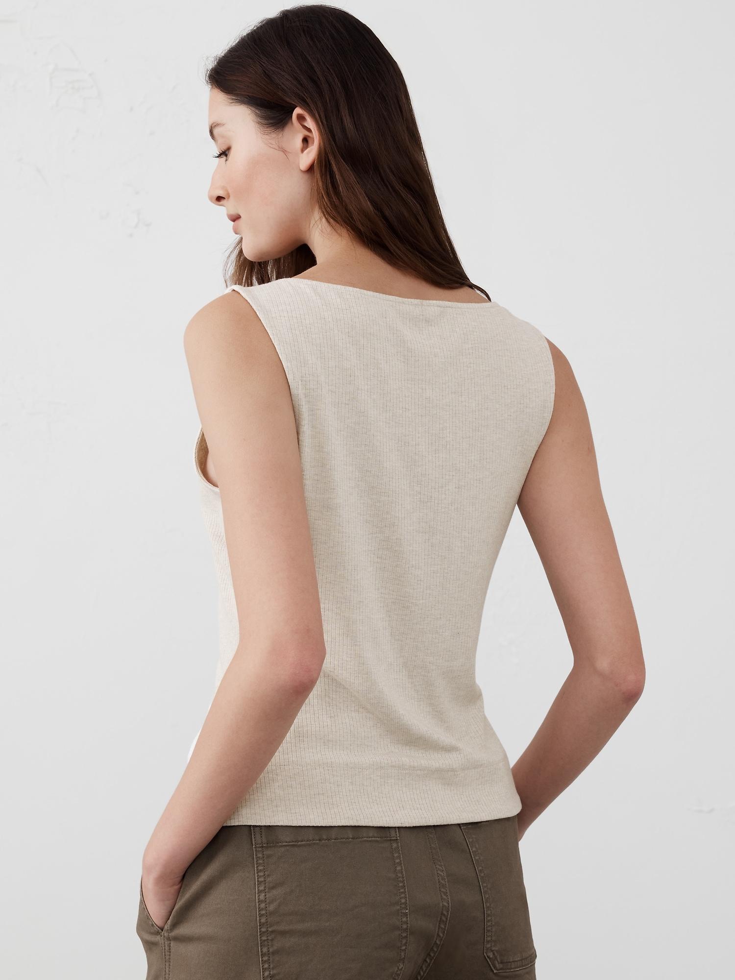 Ribbed Button-Up Tank Product Image