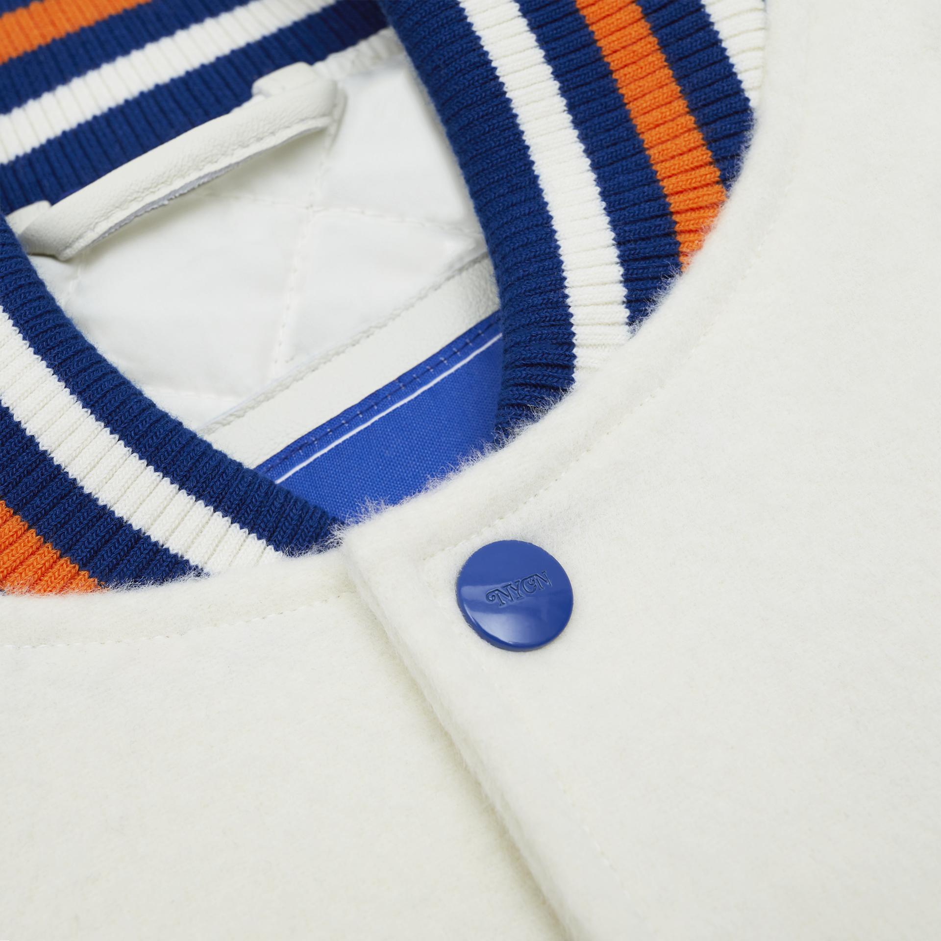 New York or Nowhere x New York Mets Chrome White Motto Varsity Jacket Male Product Image