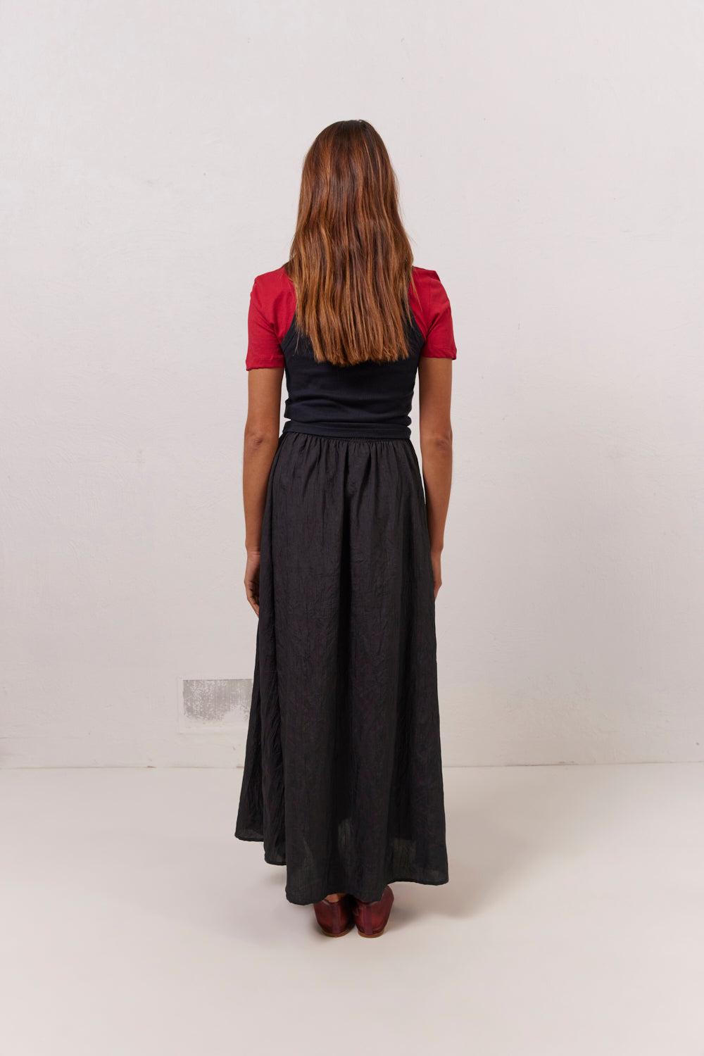 Solara Midi Skirt Black Product Image