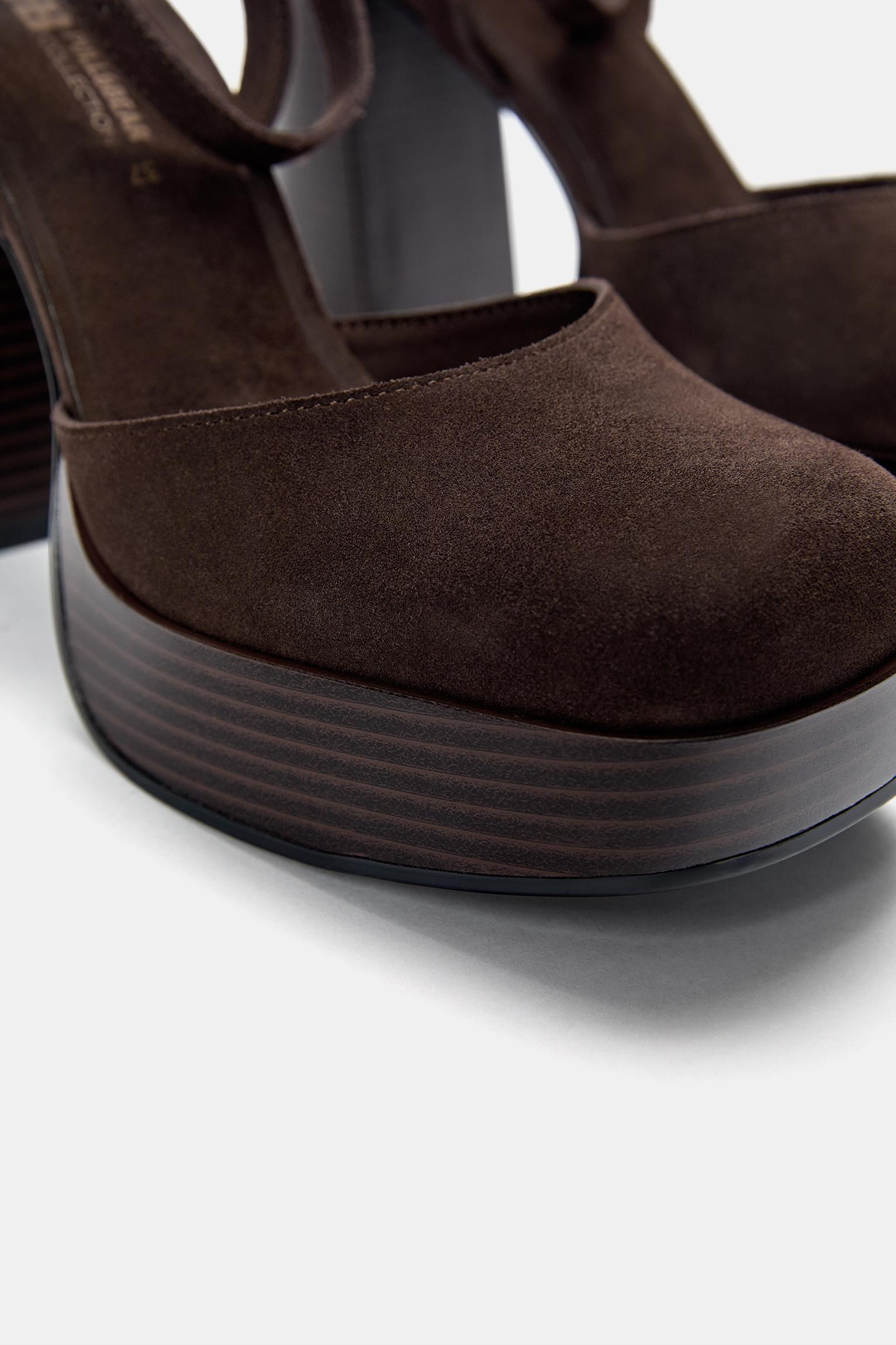 Leather platform high-heel shoes Product Image