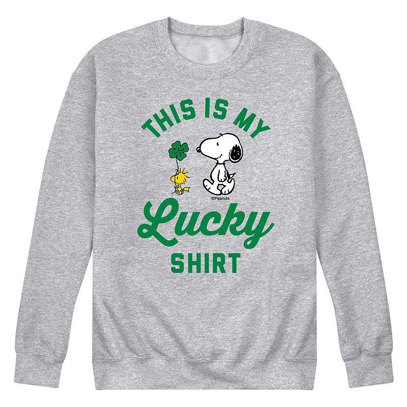 Men's Peanuts Lucky Shirt Fleece Sweatshirt,  Product Image