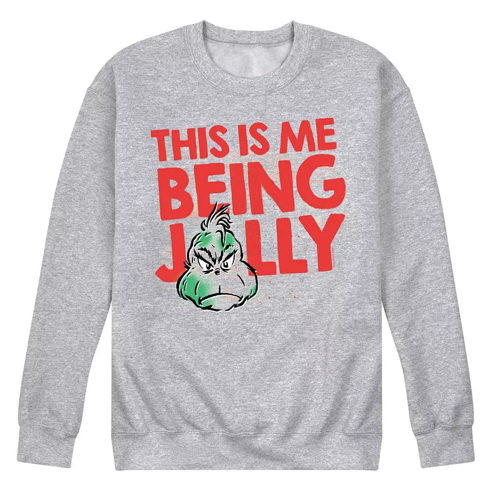 Men's Dr. Seuss The Grinch This Is Me Being Jolly Fleece Sweatshirt,  Product Image