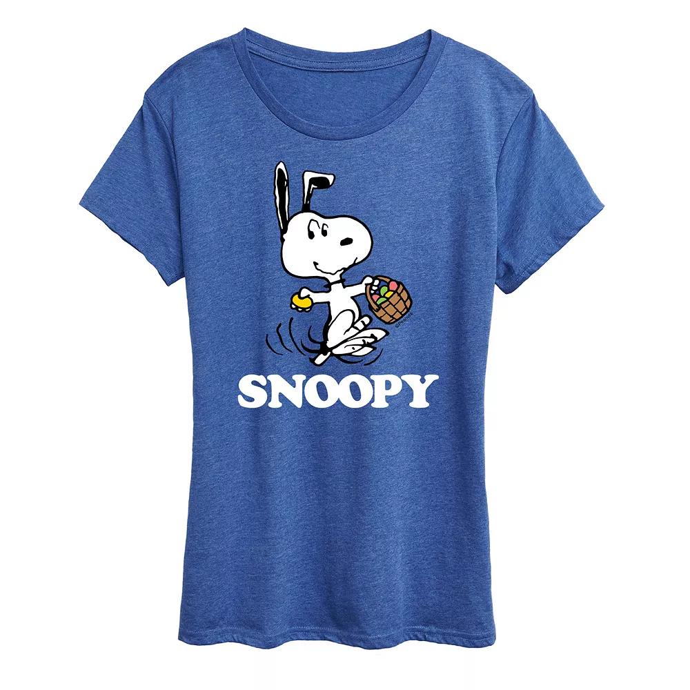 Women's Peanuts Snoopy Easter Basket Graphic Tee,  Product Image