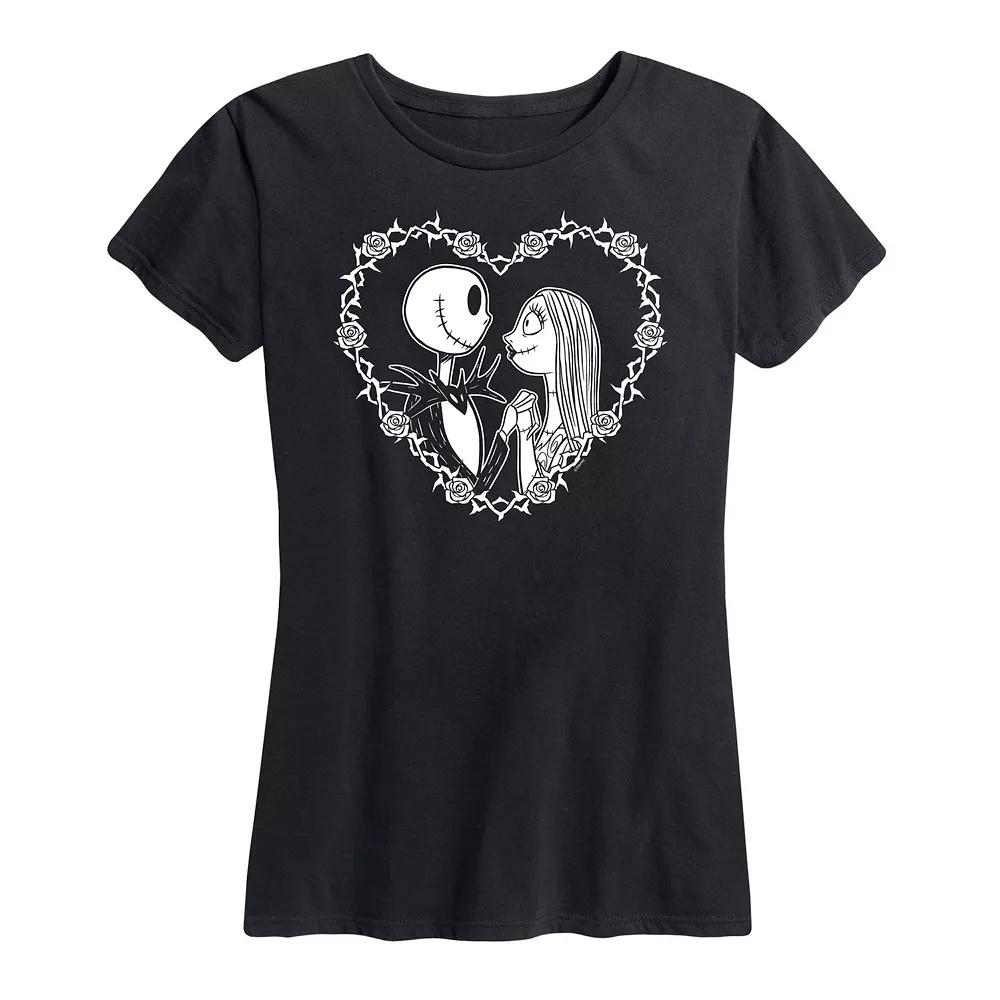 Disney's The Nightmare Before Christmas Jack & Sally Women's Heart Graphic Tee,  Product Image