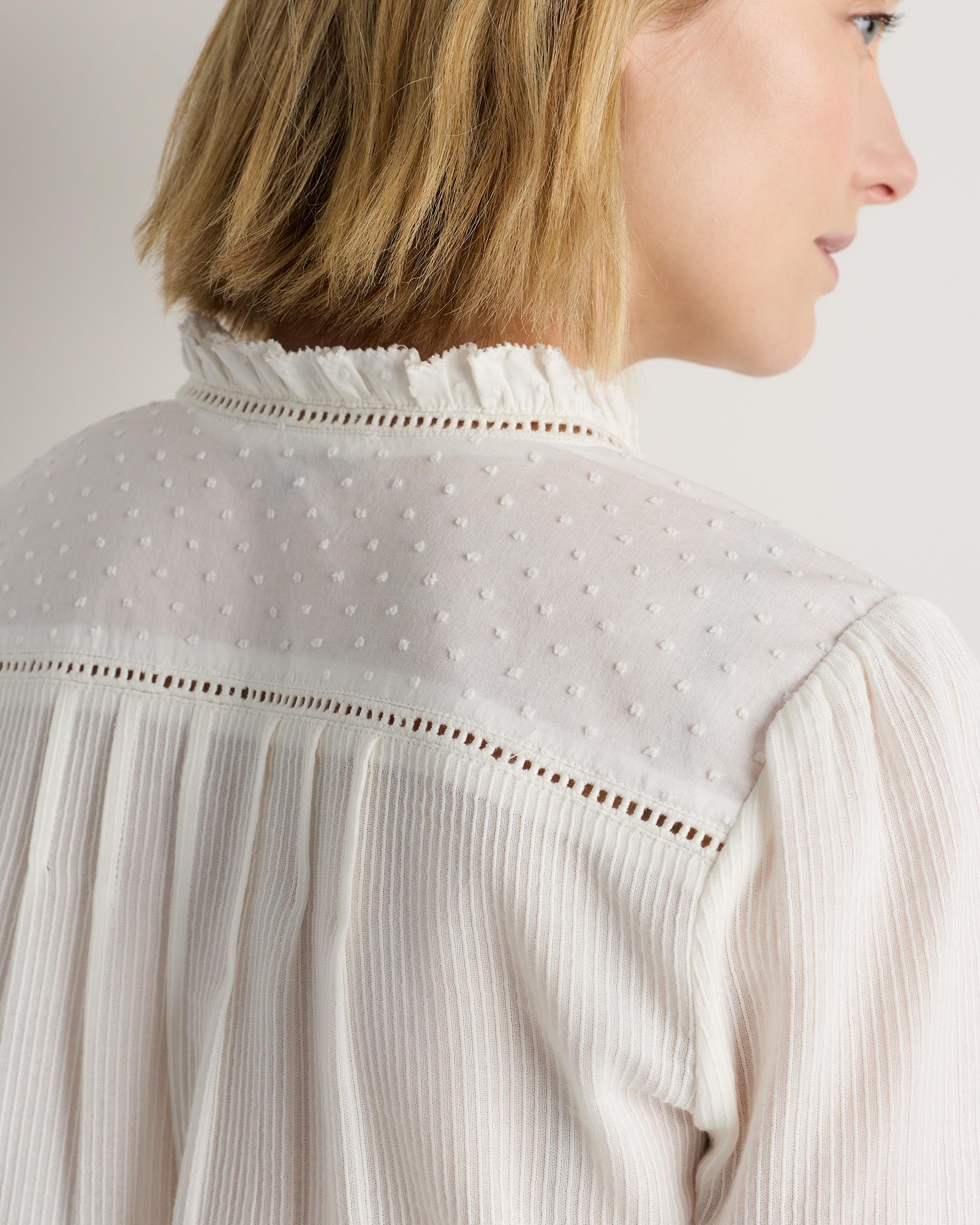 Quince | Women's Organic Textured Cotton Peasant Blouse Organic Cotton Product Image