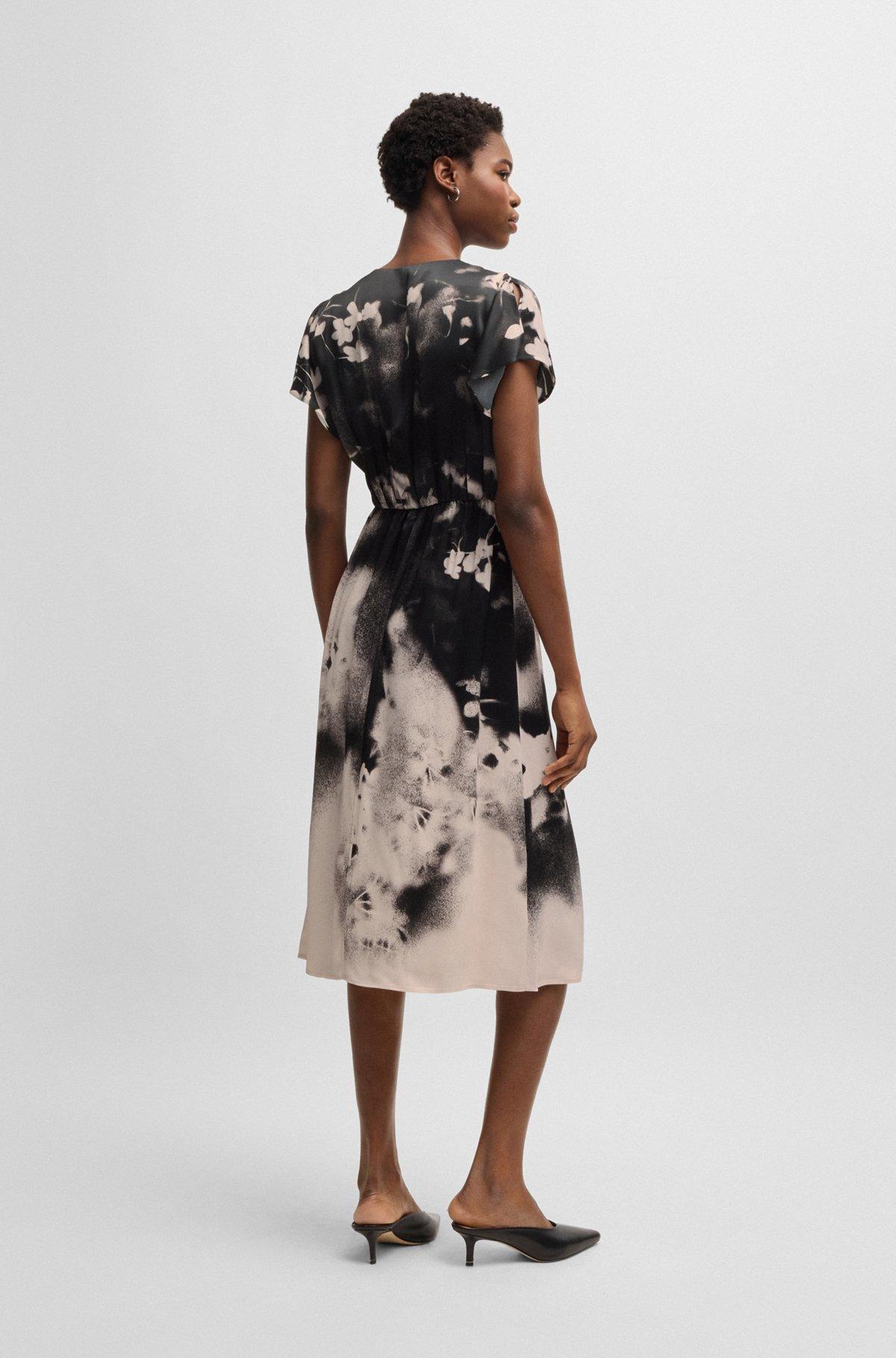 V-neck dress with degradé floral print Product Image