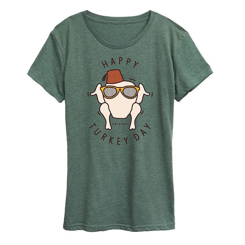 Women's Friends Happy Turkey Day Graphic Tee, Girl's,  Product Image