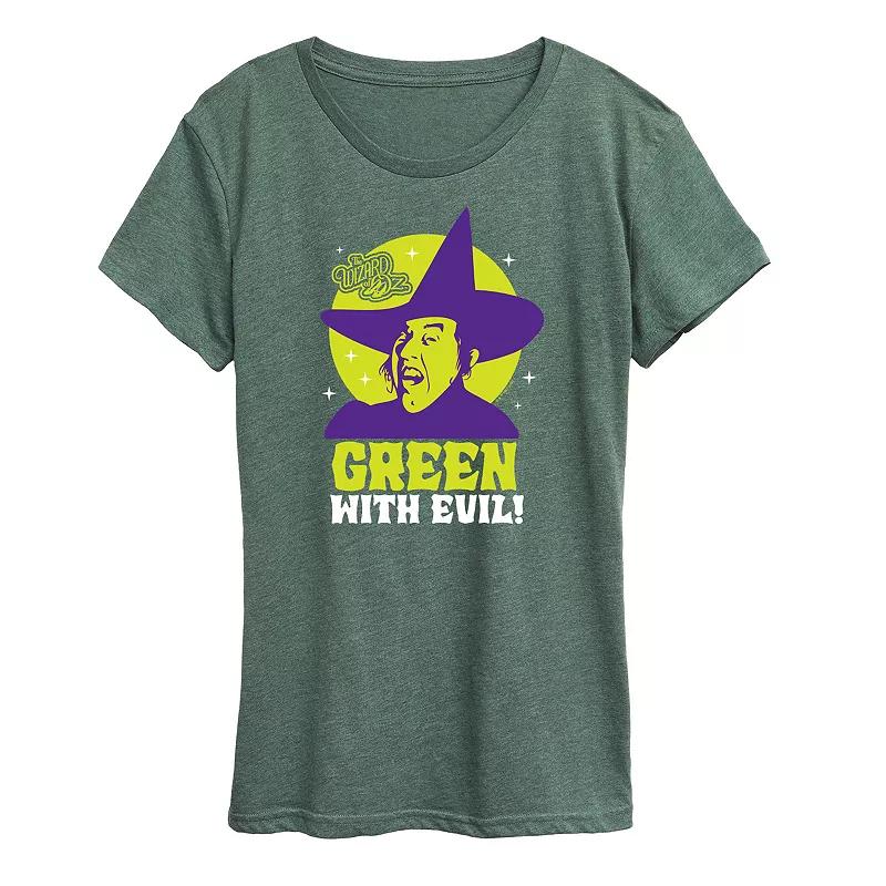 Women's The Wizard Of Oz Green Evil Graphic Tee,  Product Image