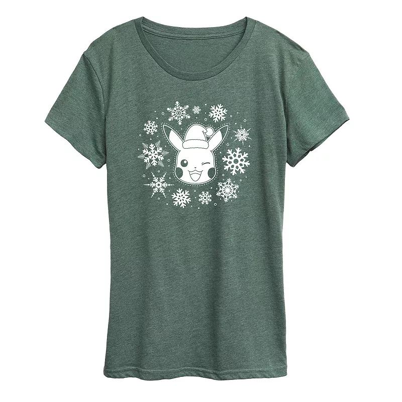 Women's Pokemon Pikachu Snowflakes Tee,  Product Image