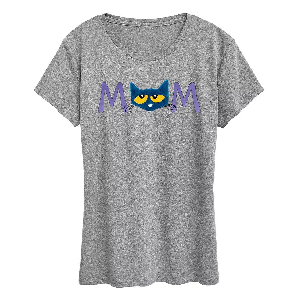 Women's Pete the Cat Face Mom Graphic Tee,  Product Image