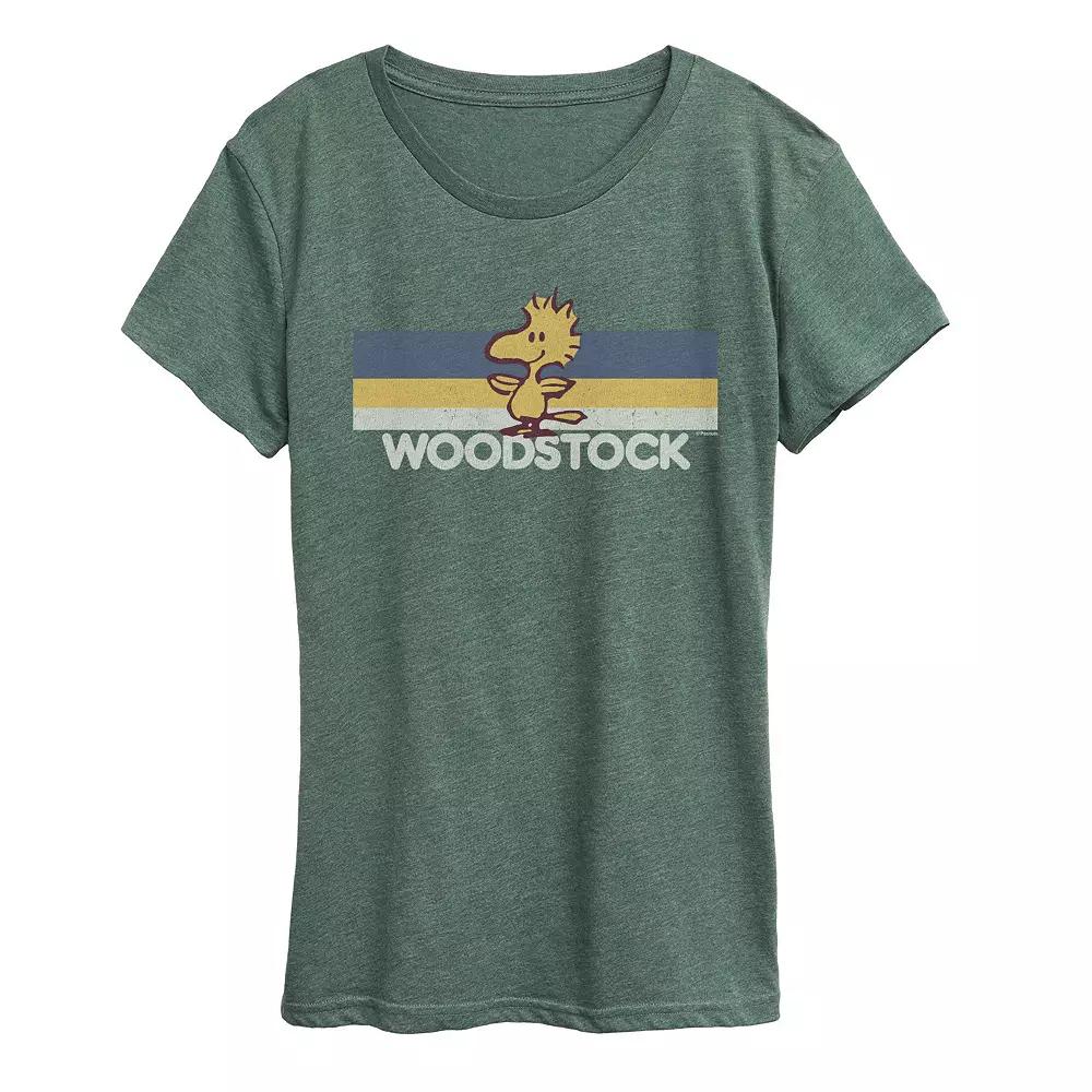 Women's Peanuts Woodstock Stripes Graphic Tee,  Product Image