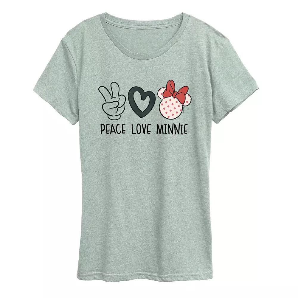 Disney's Minnie Mouse Women's Peace Love Graphic Tee,  Product Image