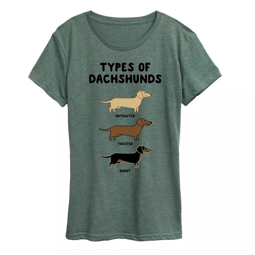 Women's Types Of Dachshunds Graphic Tee,  Product Image