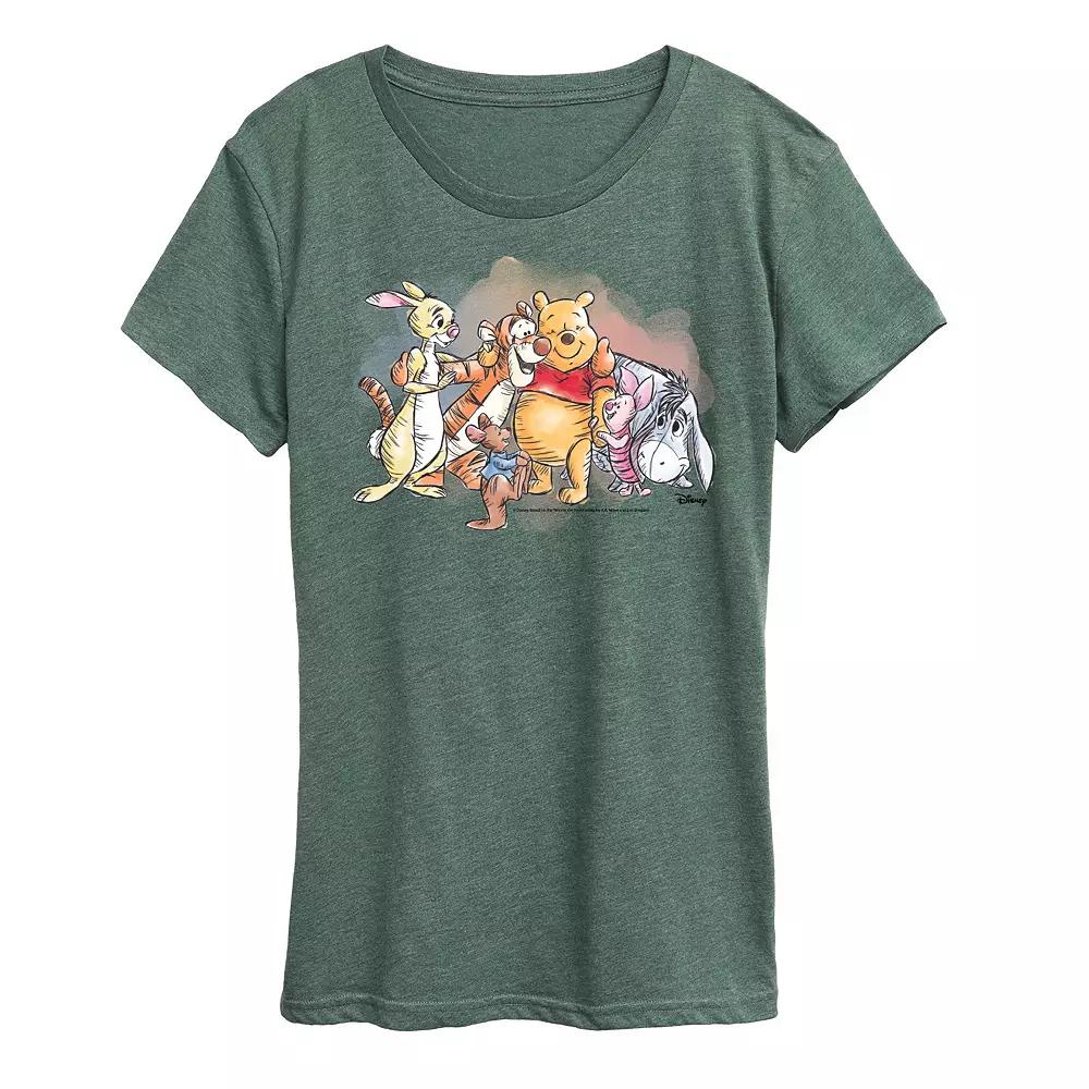 Disney's Winnie The Pooh Women's Watercolor Graphic Tee,  Product Image