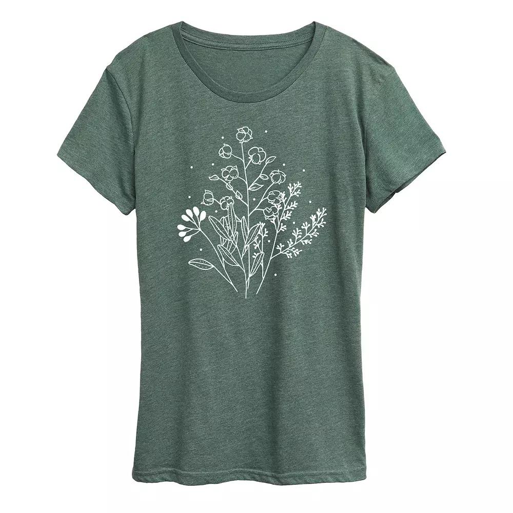 Women's Fall Flowers Graphic Tee,  Product Image