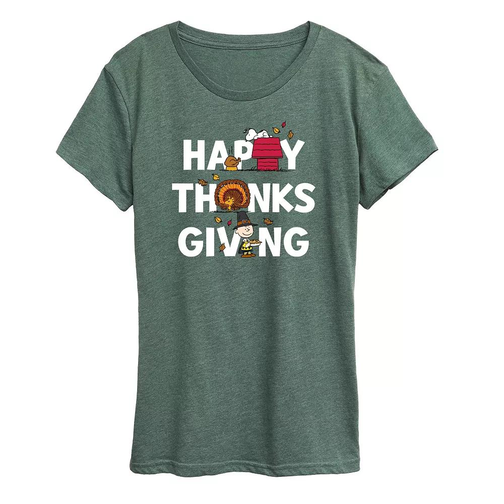 Women's Peanuts Thanksgiving Icons Graphic Tee, Girl's,  Product Image