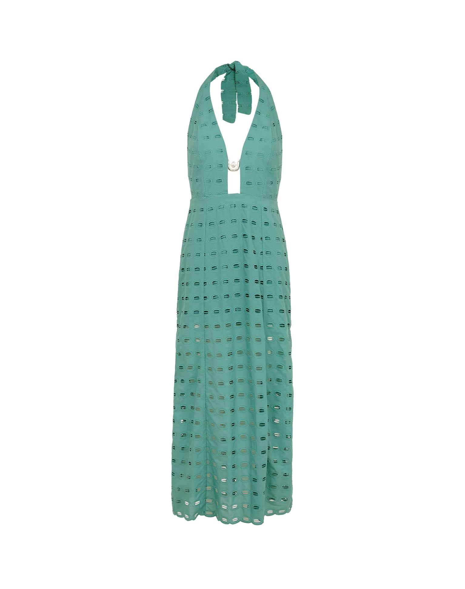 Eyelet Maryse Long Dress - Seaglass Product Image