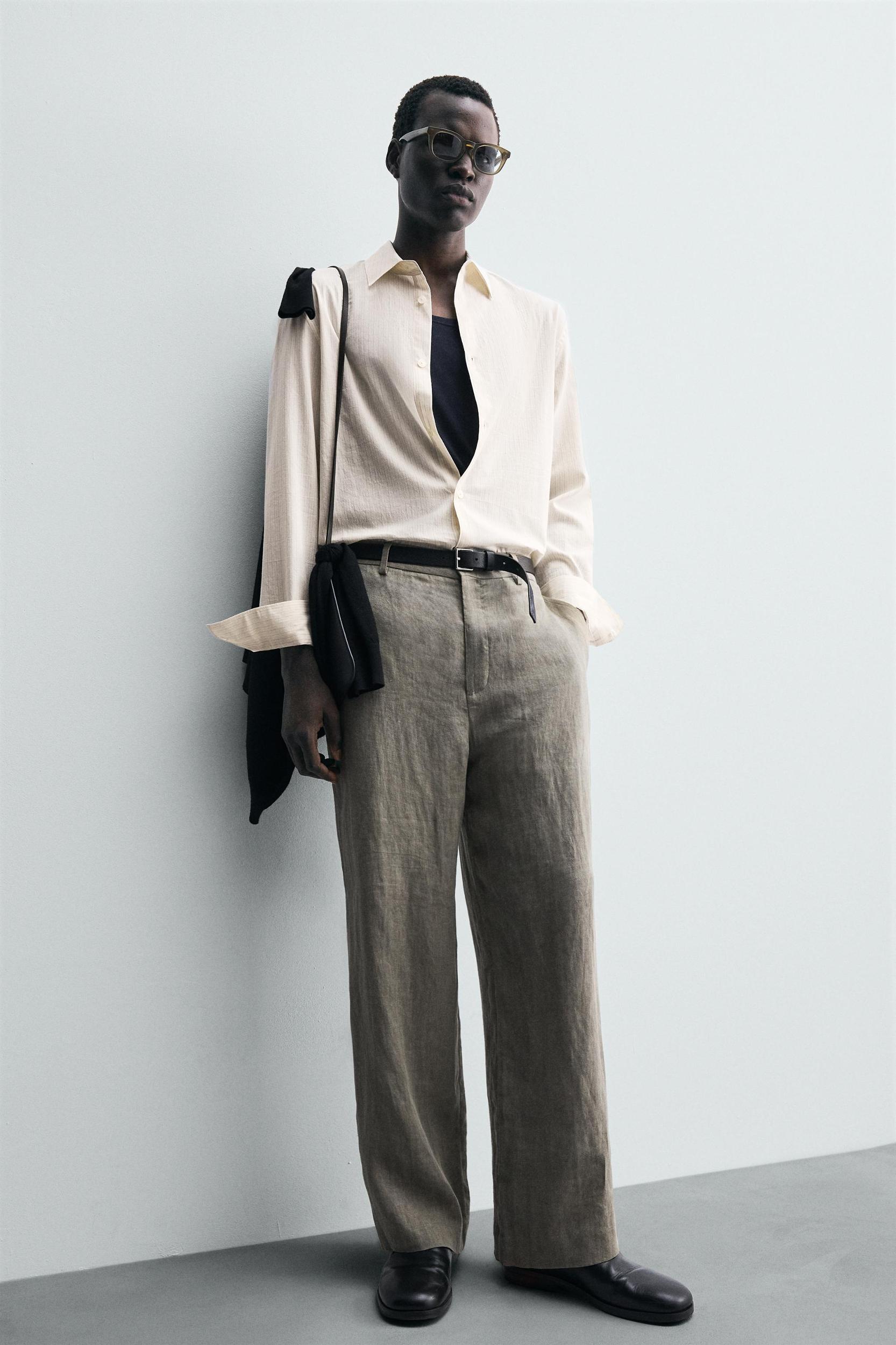 STRIPED COTTON VISCOSE SHIRT Product Image